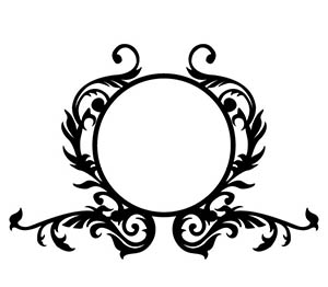 Circular Floral Mirror Frame Design Free Vector DXF File