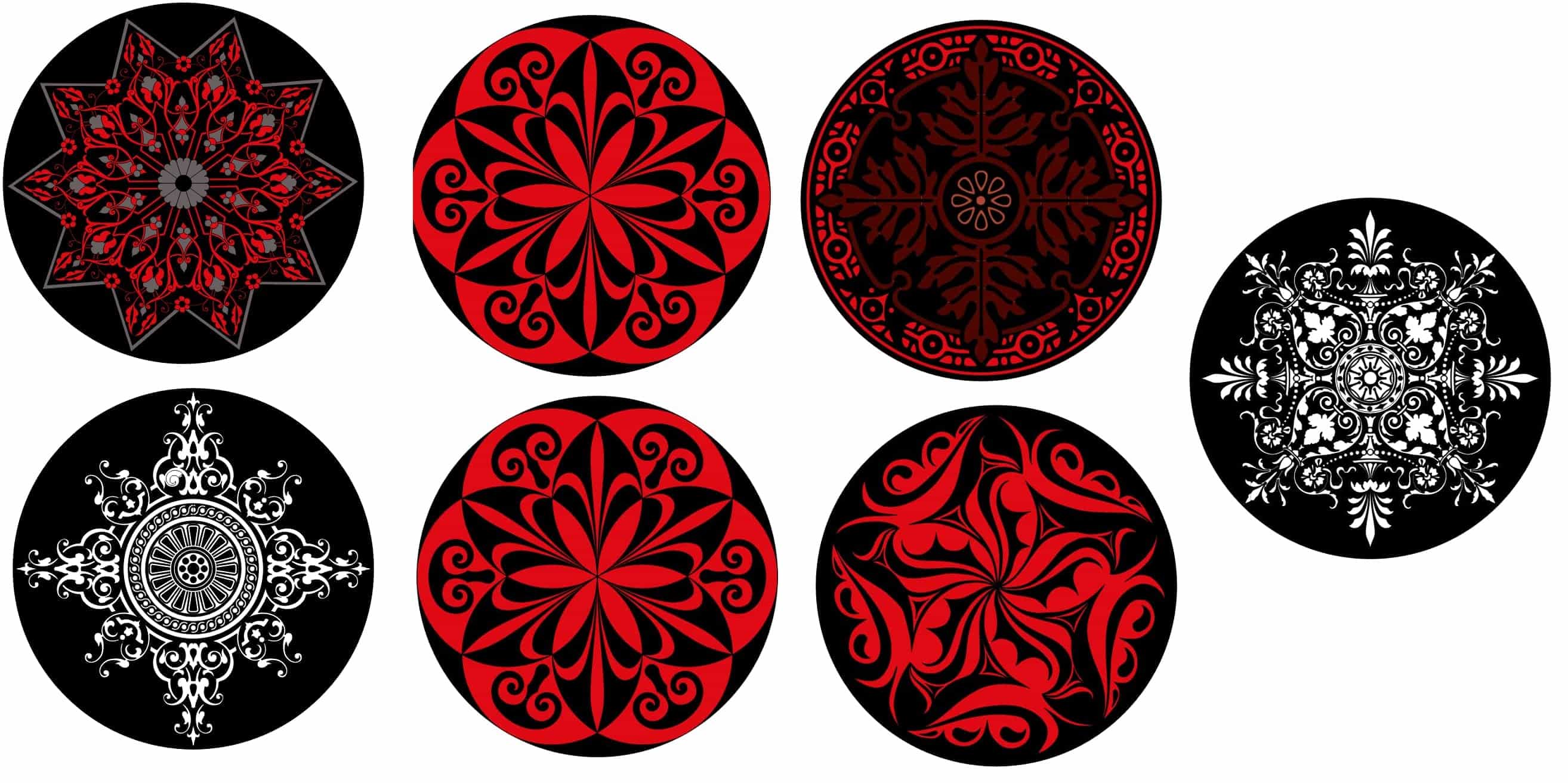 Circular Ornaments, Laser Engraving Circle Design Vector File