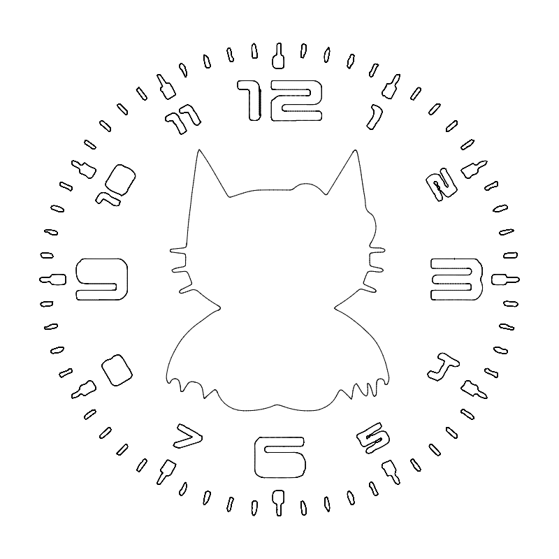 Clock Hello Bat Free Dxf File For Cnc DXF Vectors File