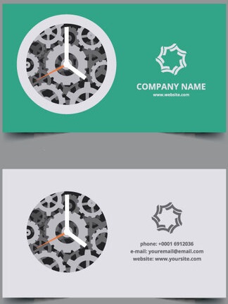 Clock Icon Business Card Template Free Vector