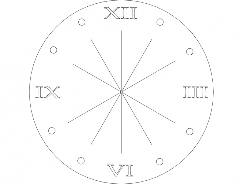 Clock Rom Num Free Dxf File For Cnc DXF Vectors File