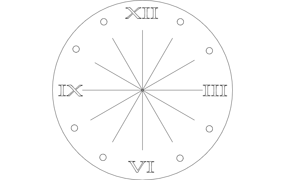 Clock Roman Numeral Free Dxf For Cnc DXF Vectors File