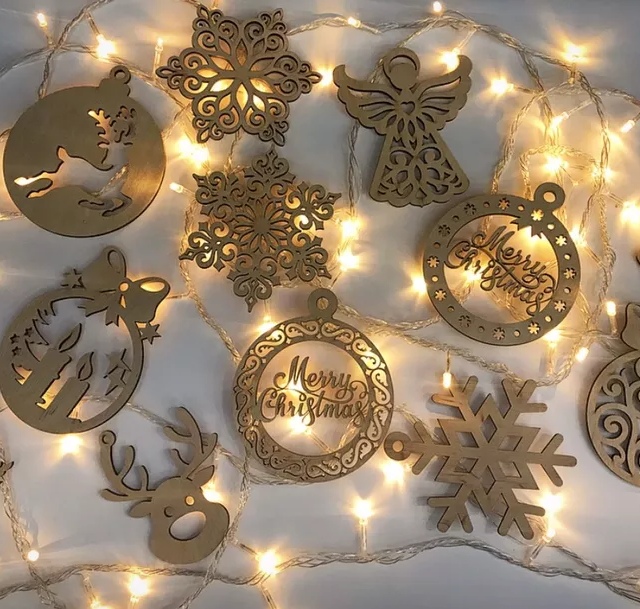 CNC Laser Cut Christmas Hanging Pendants Drop Ornaments Vector CDR File