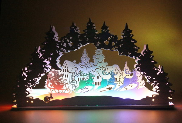 CNC Laser Cut Christmas Santa Snowman Elk Lamp Night Light Desktop Xmas Decor Free CDR File