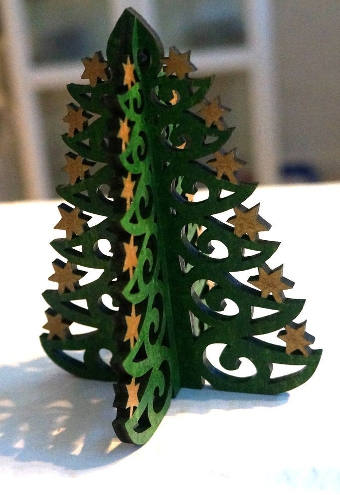 CNC Laser Cut Christmas Tree New Year Free CDR File