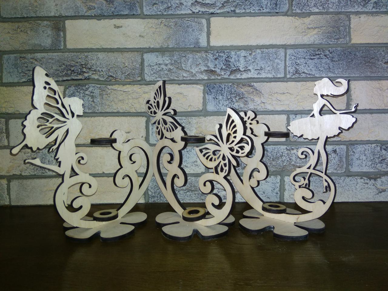 CNC Laser Cut Design Girl And Butterfly Stand CDR File