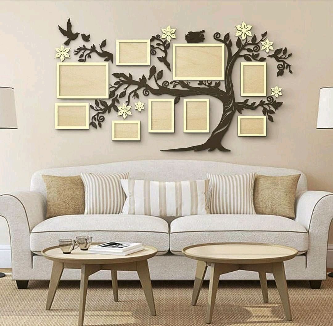 CNC Laser Cut Family Tree With Photo Frames Free CDR File