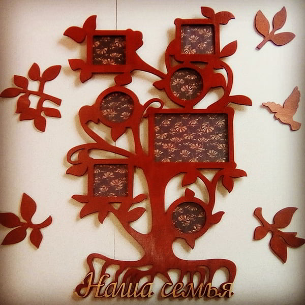 CNC Laser Cut Photo Frame Tree Template Free CDR File