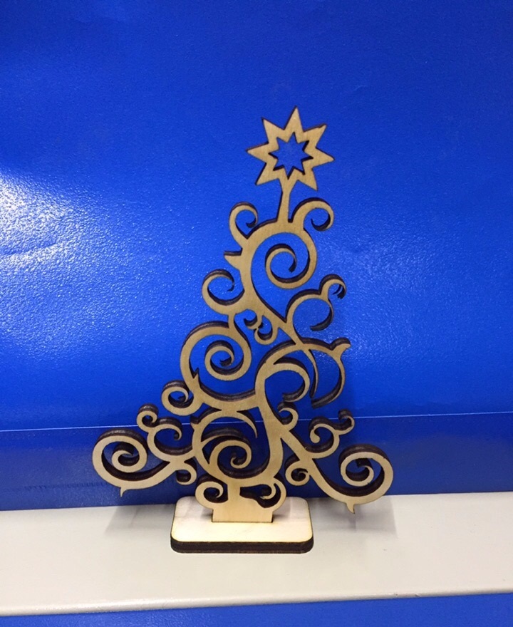 CNC Laser Cut Plywood Christmas Tree 3mm Free CDR File