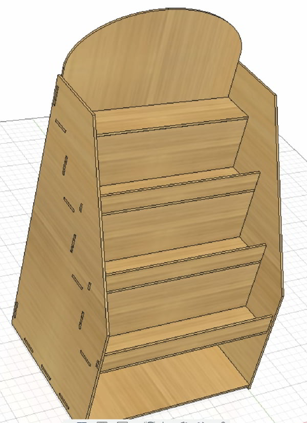 CNC Laser Cut Plywood Shelf for Book, Wooden Display Rack CDR File
