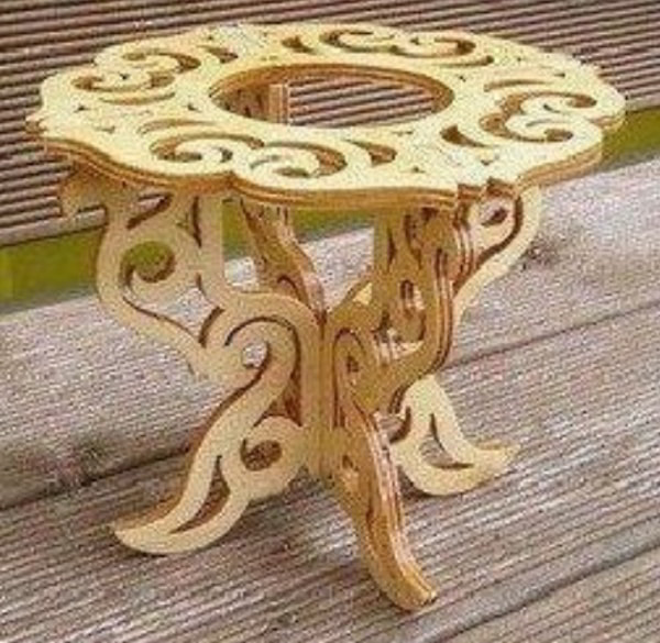 CNC Laser Cutting Round Table Wooden Furniture Free Laser Cut File
