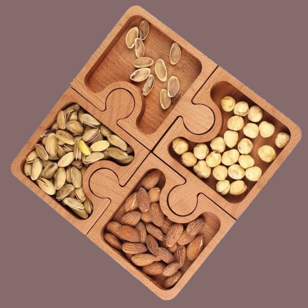 CNC Router Cutting Puzzle Joint Tray for Nuts Vector File