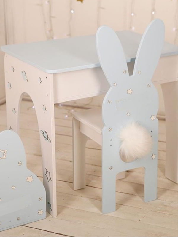 CNC Router Wooden Rabbit Chair Bunny Chair Nursery Furniture for Kids Vector File