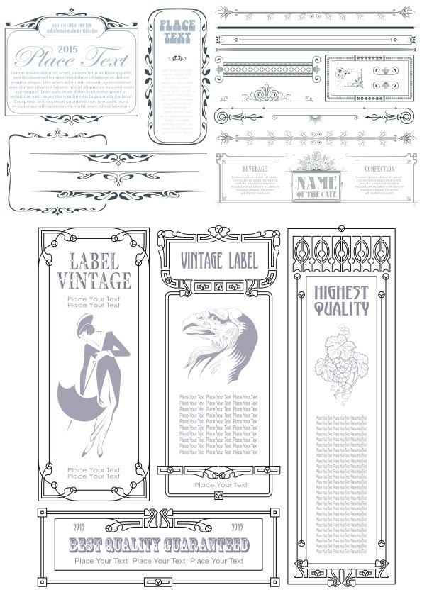 Collection Of Vintage Elements Free CDR Vectors File