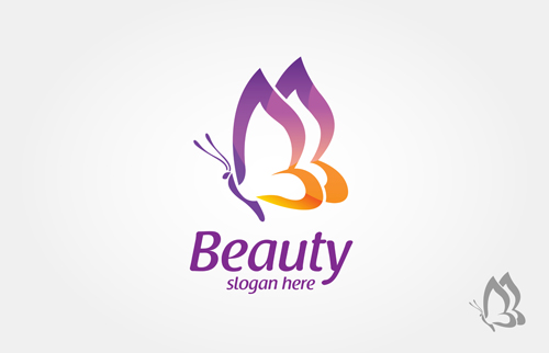 Colored Butterfly Logo Free Vector