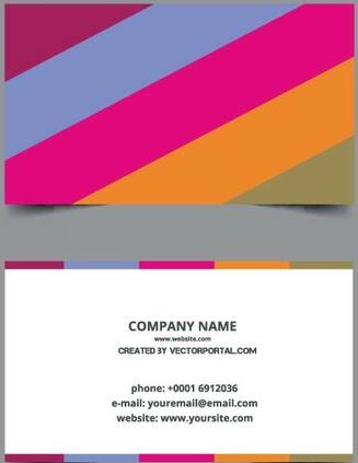 Colorful Business Card Design Free Vector