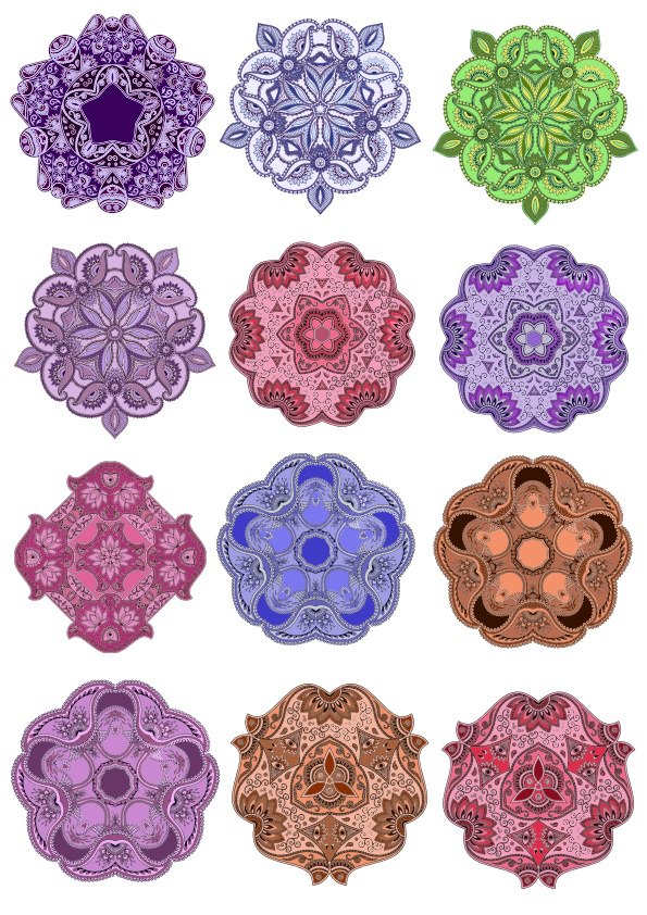 Colorful Mandala Vector Design Pack Ornament CDR File