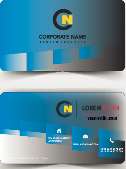 Colorful Tab Corporate Card Template Vector File