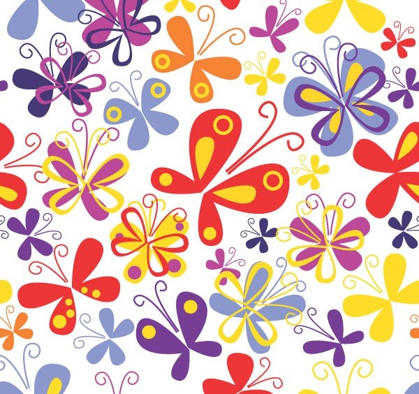 Colourful Painted Butterfly Background Design Free Vector