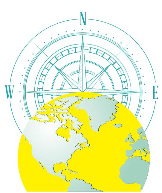 Compass Earth Icons Navigation Background Design Free Vector
