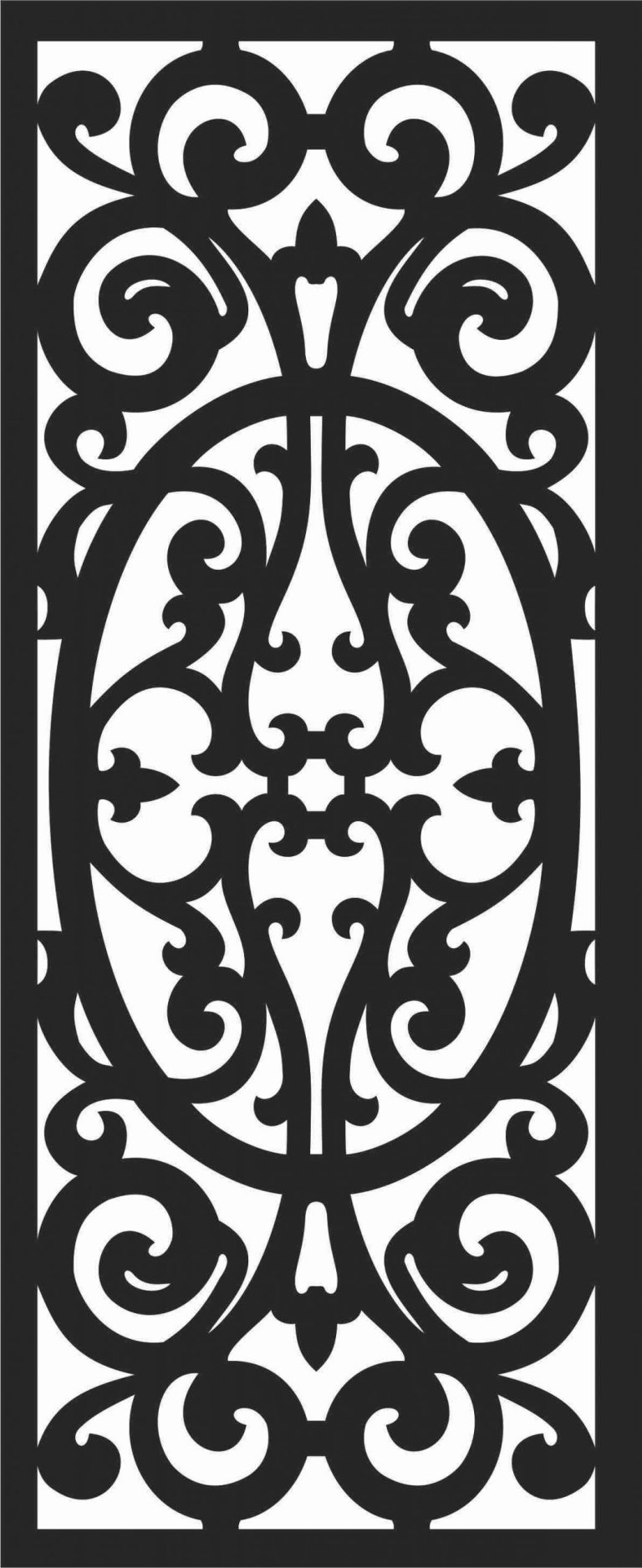 Contour Grill Screen Panel DXF File