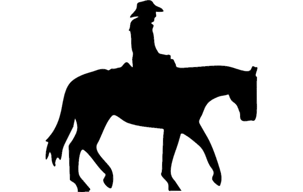 Cowboy On A Horse Dxf File Format DXF Vectors File