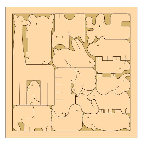 Creative Animal Jigsaw Puzzle Game For Kids Laser Cut CDR File