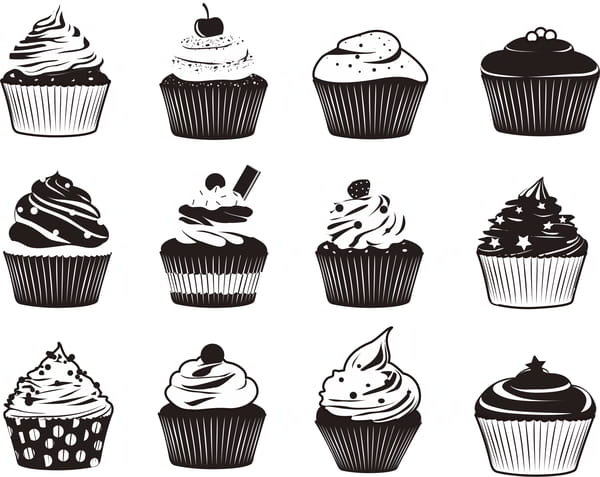 Cupcake Vector Silhouette CDR File