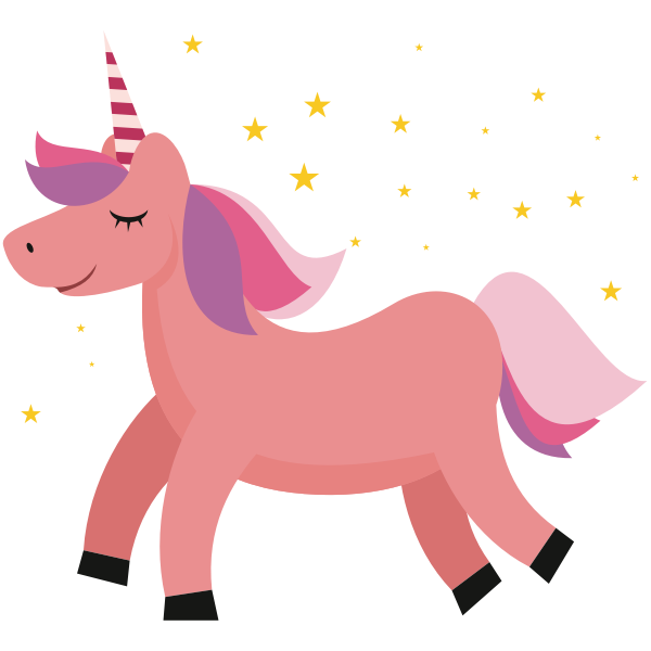 Cute Pink Unicorn Vector SVG File