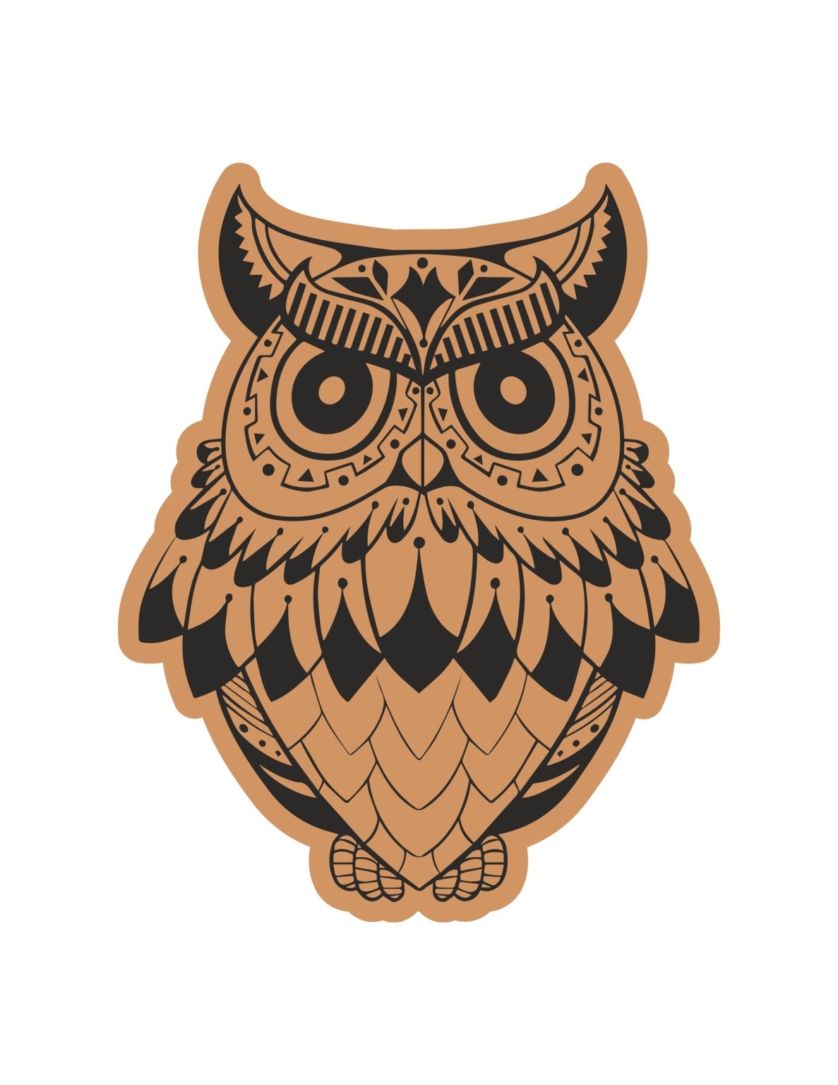 Cute Wooden Owl carving CDR File