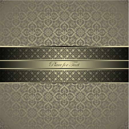 Damask Patterns Invitation Card Design Free Vector