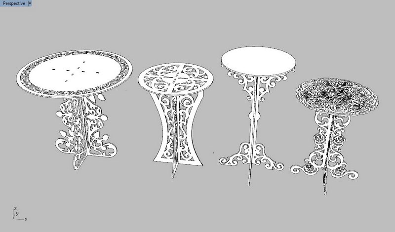 Decor Tables Collection Laser Cut DXF File