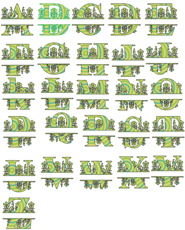 Decorated Alphabet Vector Template CDR File