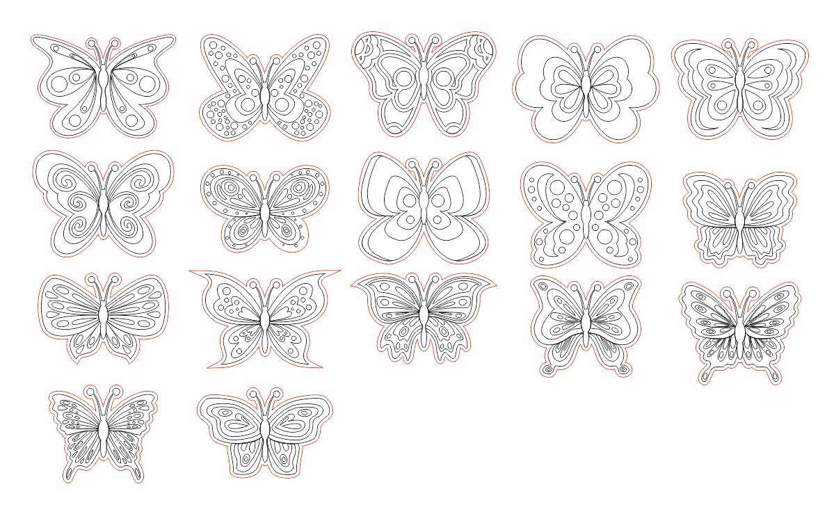 Decorative Butterfly Motif Panel CDR File