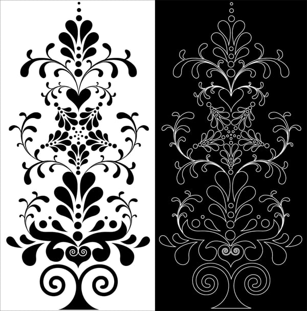 Decorative Floral Pattern Double Free Vector DXF File