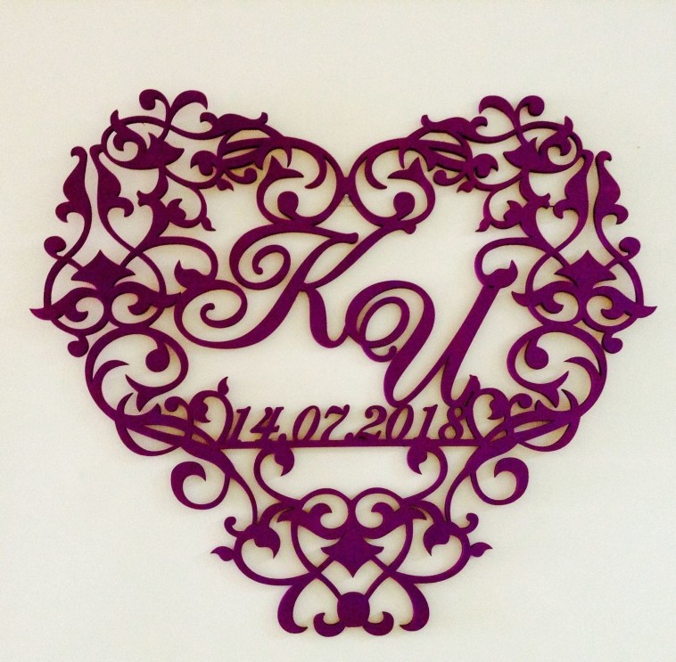 Decorative Heart Wedding Monogram Free Vector CDR File