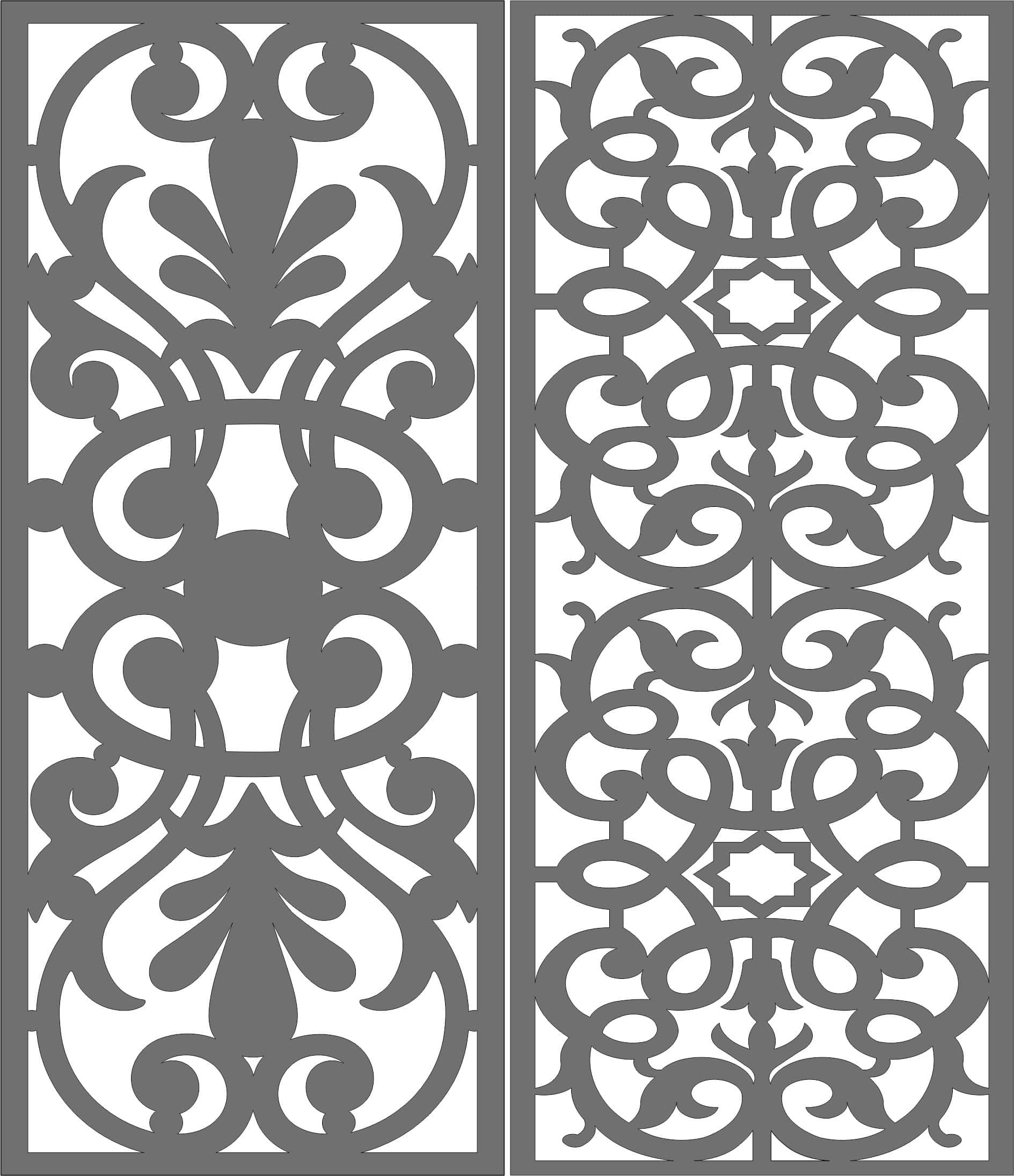 Decorative Privacy Partition Indoor Panel Room Divider Pattern Free Vector