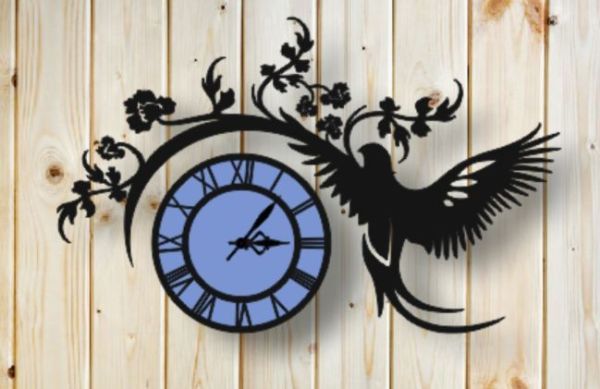 Decorative Wall Hanging Clock CNC Laser Cutting Free CDR File