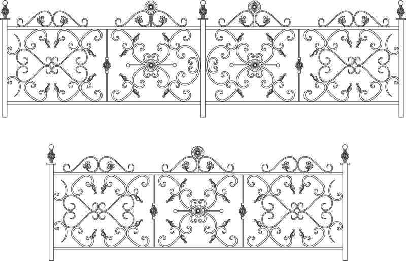 Decorative Wroughtiron Fence Or Railing Laser Cut CDR File