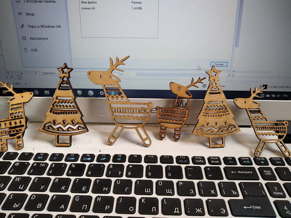 Deer Christmas Tree Ornaments Laser Cut CDR File