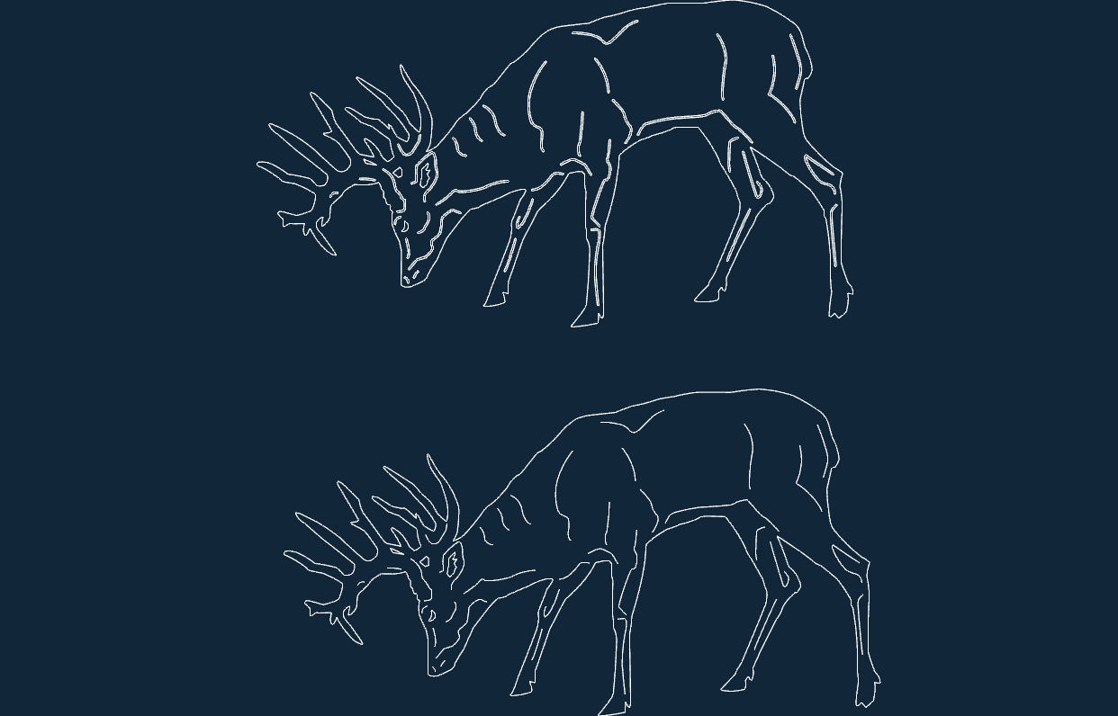 Deer Free Line Art Animal Vectors DXF File