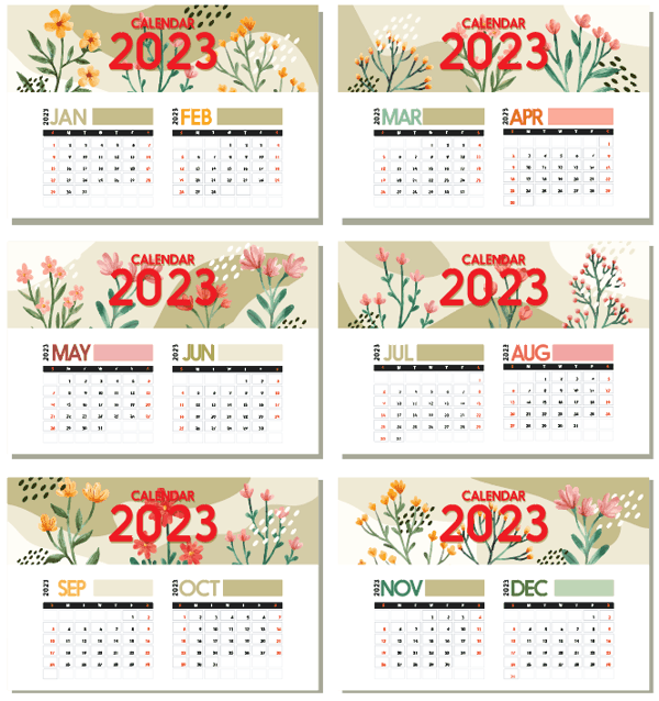 Desk Calendar 2023 Template Free Vector