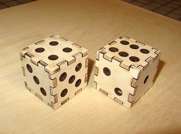 Dice 3D Puzzle Laser Cut Template CDR File Free Download Vectors File