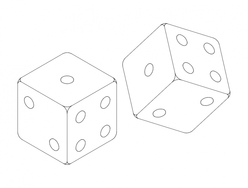 Dice Board Game Template DXF File