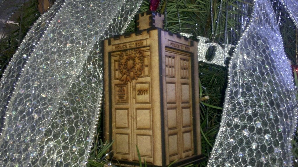 Doctor Who Tardis Christmas Tree Ornament Laser Cut CDR File