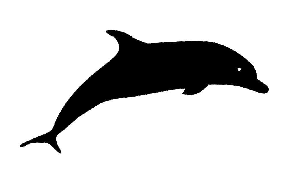 Dolphin Silhouette CNC Router Free DXF File