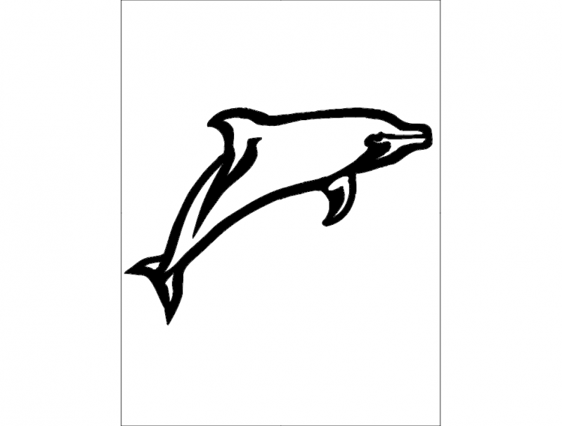 Dolphin Silhouette Design 01 CNC Router Free DXF File