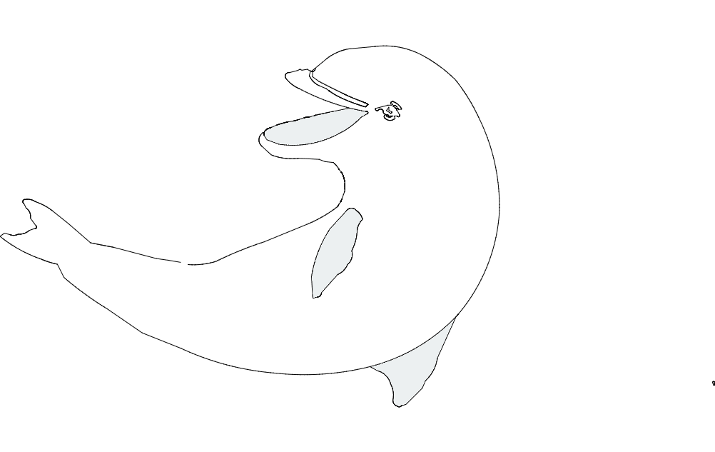 Dolphin Silhouette Design 02 CNC Router Free DXF File