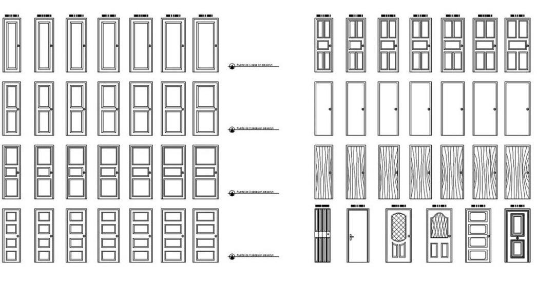 Doors Cad Blocks in 2D Drawing DWG File