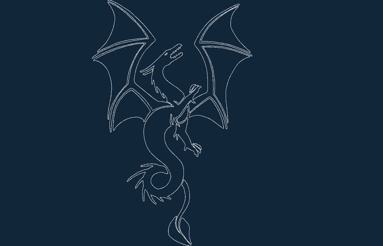 Dragon Bat Silhouette DXF File